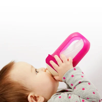 Nursh Silicone Baby Feeding Bottles Pink Multi Pack - 8 Oz (3 Pack)